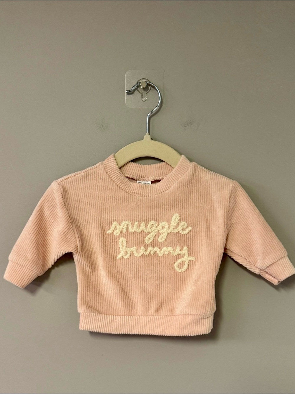 Carter's Blush Pink Corduroy 'Snuggle Bunny' Sweatshirt